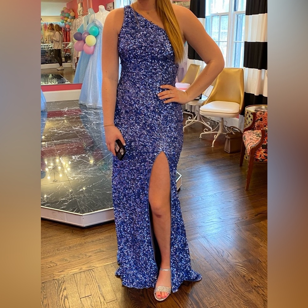 Sherri Hill Blue Sweetheart Prom Gown